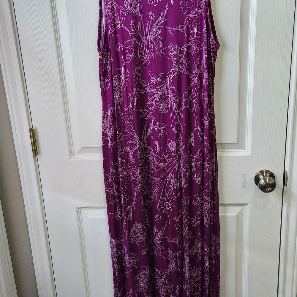 Old Navy women's purple floral print tank maxi dress size XXL - Picture 4 of 4